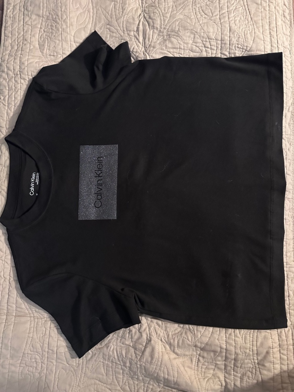 Calvin Klein Black crop t-shirt.  Size M